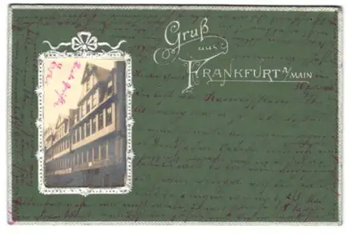 Präge-AK Frankfurt a. Main, Blick auf Häuser