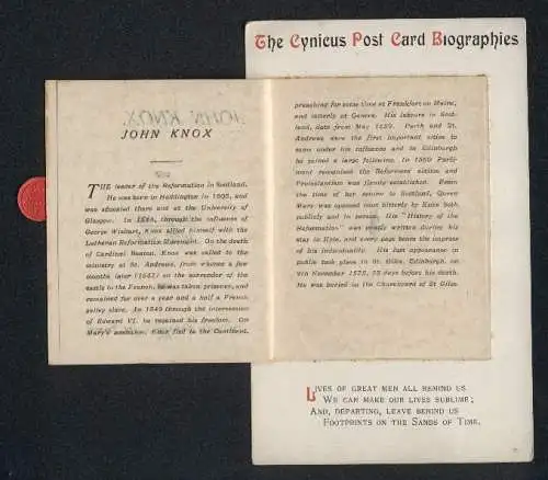 AK The Cynicus Post Card Biographies: John Knox