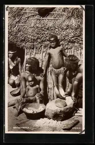 AK Native family at their hut