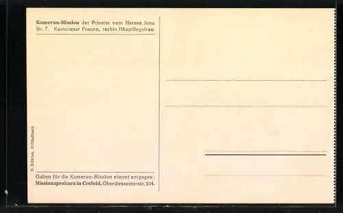 AK Kameruner Frauen, rechts die Häuptlingsfrau