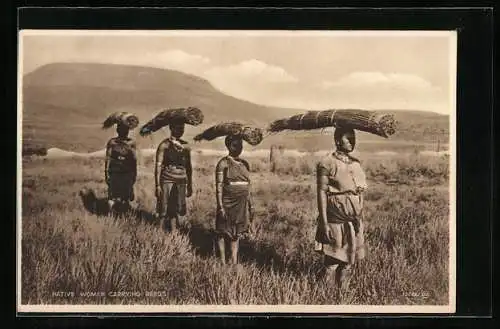 AK Native Women carrying Reeds