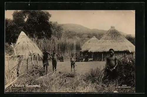 AK A Native Homestead, Südafrikaner in ihrem Dorf