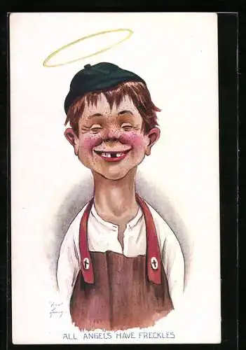 Künstler-AK Fred Spurgin: All Angels Have Freckles