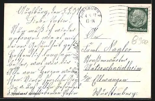 AK Augsburg, Freilichtbühne mit rotem Tor