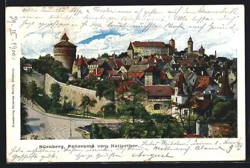 AK Nürnberg, Panorama vom Hallerthor