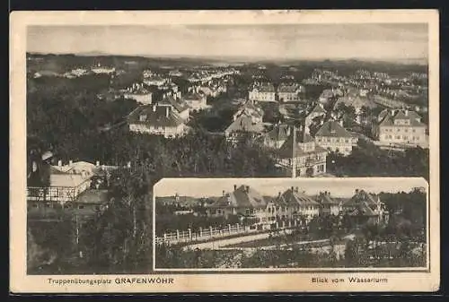 AK Grafenwöhr, Truppenübungsplatz Blick vom Wasserturm