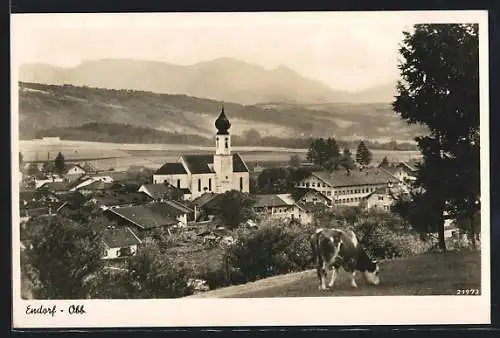 AK Bad Endorf, Totalansicht mit Kirche