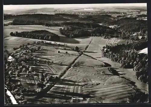 AK Welzheim /Schwäb. Wald, Der Verlauf des Römischen Limes, Fliegeraufnahme