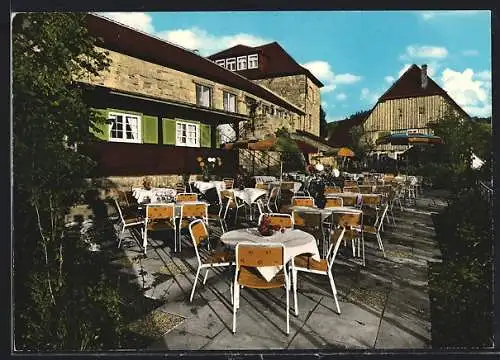 AK Waldenstein im Wieslauftal, Terrasse der Pension E. u. M. Göppel