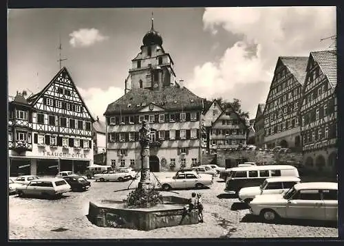 AK Herrenberg, Die Handlung Frauenhoffer und der Brunnen am Marktplatz