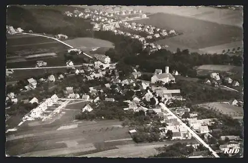 AK Strassberg über Augsburg, Gesamtansicht vom Flugzeug aus