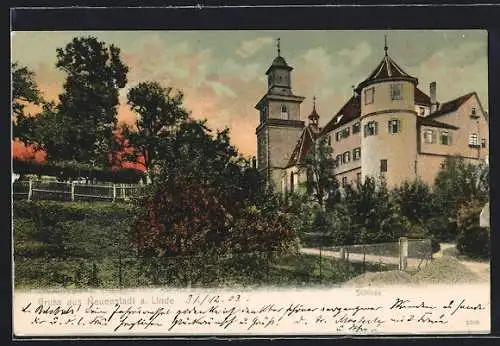 AK Neuenstadt a. Linde, Partie am Schloss