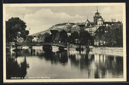 AK Heilbronn a. N., Neckar mit Wartberg