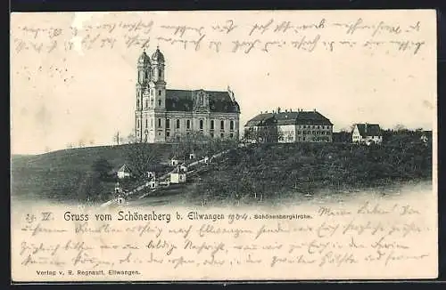 AK Schönenberg b. Ellwangen, Blick zur Schönenbergkirche