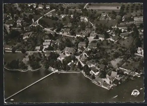 AK Hemmenhofen am Bodensee, Gesamtansicht vom Flugzeug aus