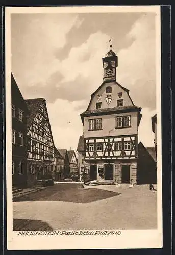 AK Neuenstein / Württ., Partie beim Rathaus