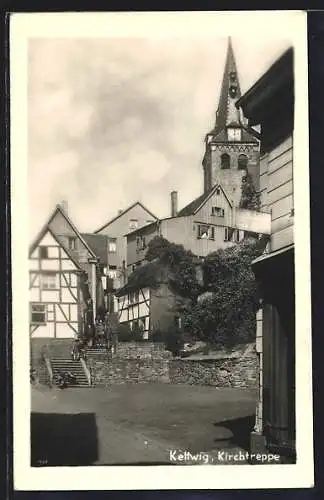 AK Kettwig, Blick zur Kirchtreppe