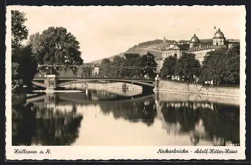 AK Heilbronn, Neckarbrücke, Haus