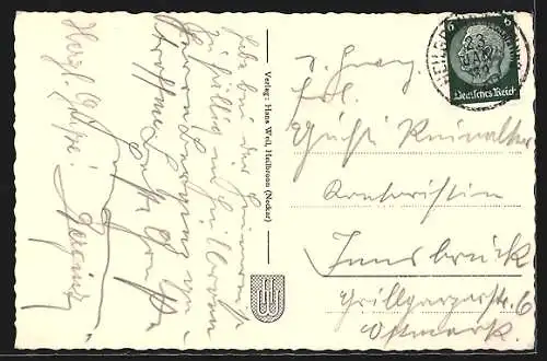 AK Heilbronn, Neckarbrücke, Haus