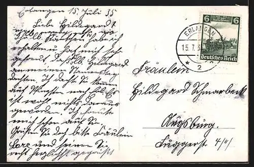 AK Erlangen, Strasse mit Nürnberger Tor