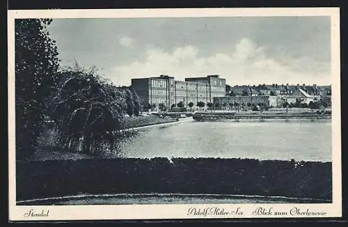 AK Stendal, See mit Blick zum Oberlyzeum