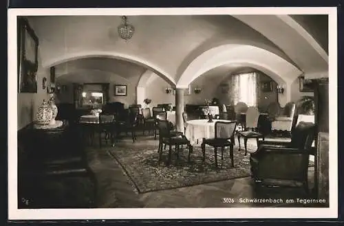 AK Gmund am Tegernsee, Gaststätte Schwärzenbach, Innenansicht