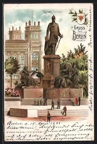 Lithographie Berlin, Bismarck-Denkmal