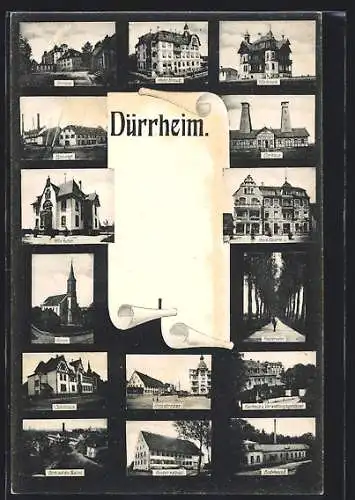 AK Dürrheim, Hotel Kreuz, Kurhaus, Hotel Villa Huber