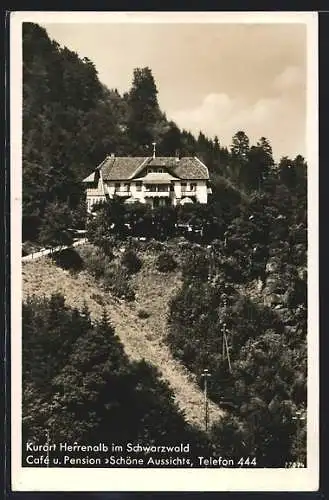 AK Herrenalb im Schwarzwald, Cafe und Pension Schöne Aussicht