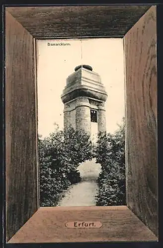 AK Erfurt, Bismarckturm, Passepartout