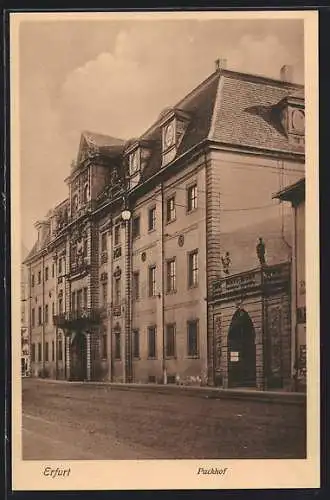 AK Erfurt, Strassenpartie mit Packhof