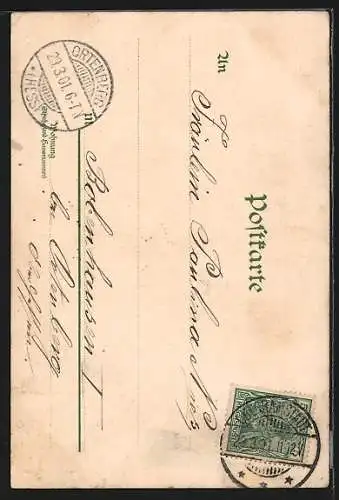 Lithographie Berlin, Ansicht des Denkmals Kaiser Wilhelm der Grosse