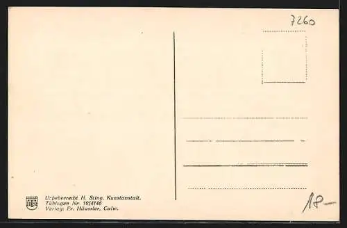 AK Calw, Marktplatz mit Creditbank und Geschäften