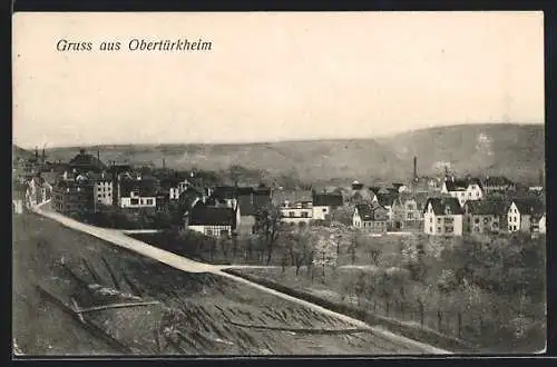 AK Obertürkheim, Teilansicht mit Strassenpartie