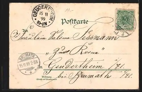 Lithographie Berlin, National-Denkmal, Kaiser Wilhelm I.