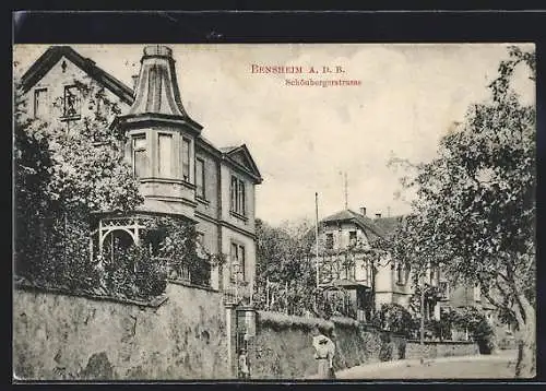 AK Bensheim a.d.B., Gebäude an der Schönbergerstrasse