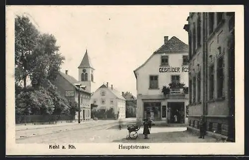 AK Kehl a. Rh., Geschäft Gebrüder Ross in der Hauptstrasse