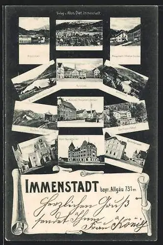 AK Immenstadt i. Allgäu, Marktplatz, Hotel Bayerischer Hof