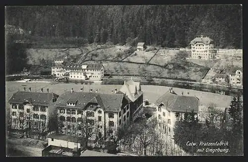 AK Calw, Kratzenfabrik und Umgebung