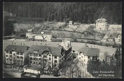 AK Calw, Die Kratzenfabrik und Umgebung