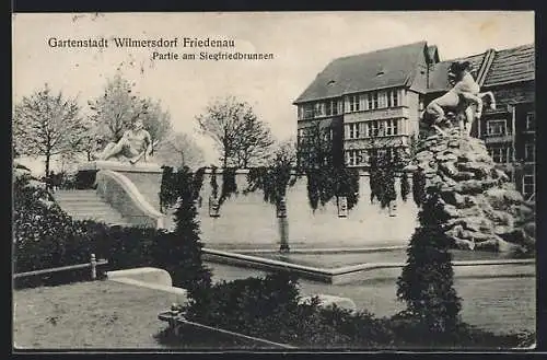 AK Berlin-Wilmersdorf-Friedenau, Partie am Siegfriedbrunnen
