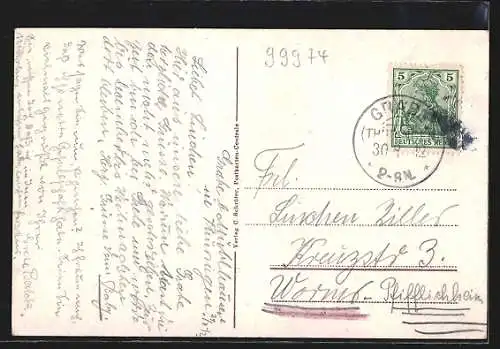 AK Mülhausen i. Thür., Cafe im Stadtpark