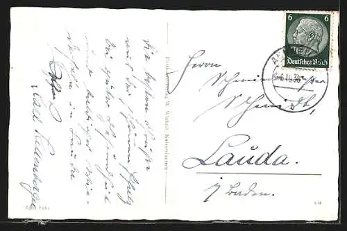 AK Völkersweiler, Strassenpartie mit Gebäudeansicht