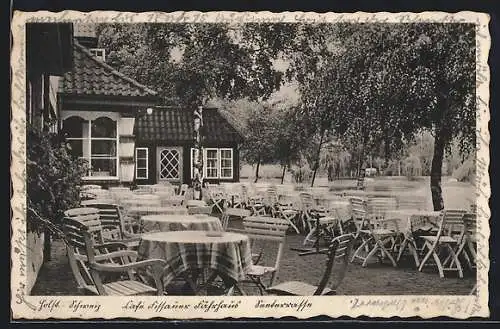 AK Eutin /Holst. Schweiz, Cafe Fissauer Fährhaus am Kellersee, Seeterrasse