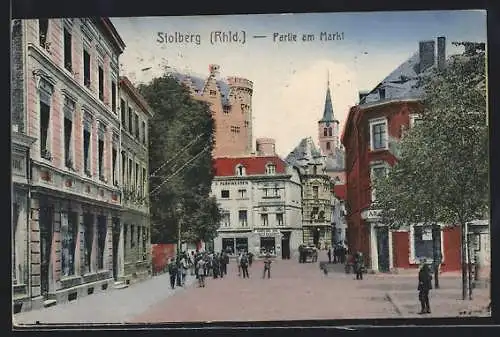 AK Stolberg /Rhld., Strassenpartie am Markt mit Geschäften