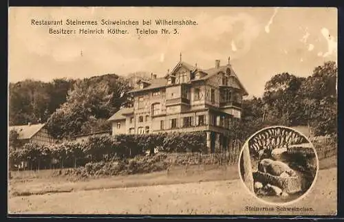 AK Wilhelmshöhe, Restaurant Steinernes Schweinchen von Heinrich Köther
