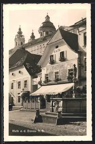 AK Melk a. d. Donau, Cafe Fürst unweit des Stifts