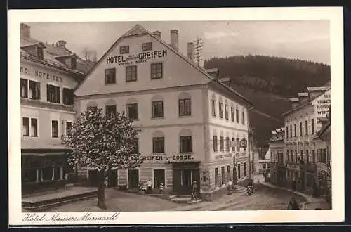 AK Mariazell, Hotel zum Gold. Greifen, Neustädtergasse 75