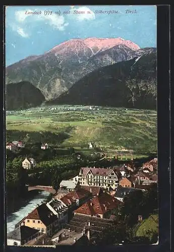 AK Landeck, Ortsansicht von oben