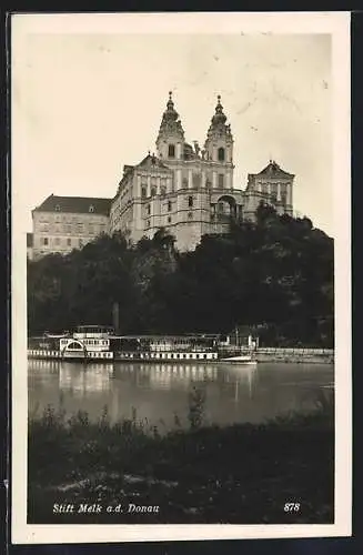 AK Melk a. d. Donau, Flusspartie vor dem Stift